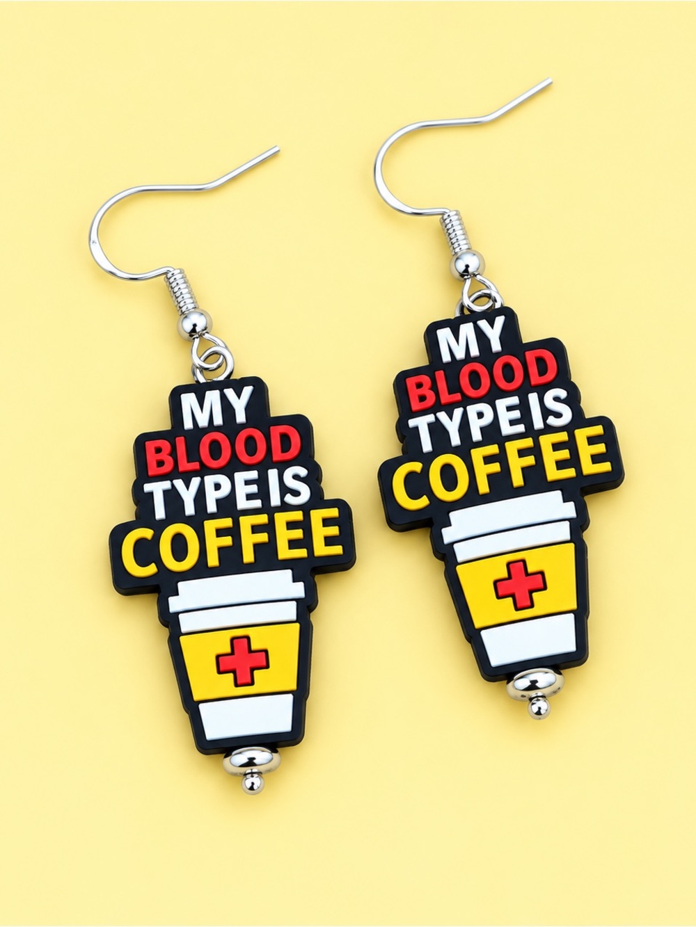 My Blood Type Is Coffee Earrings